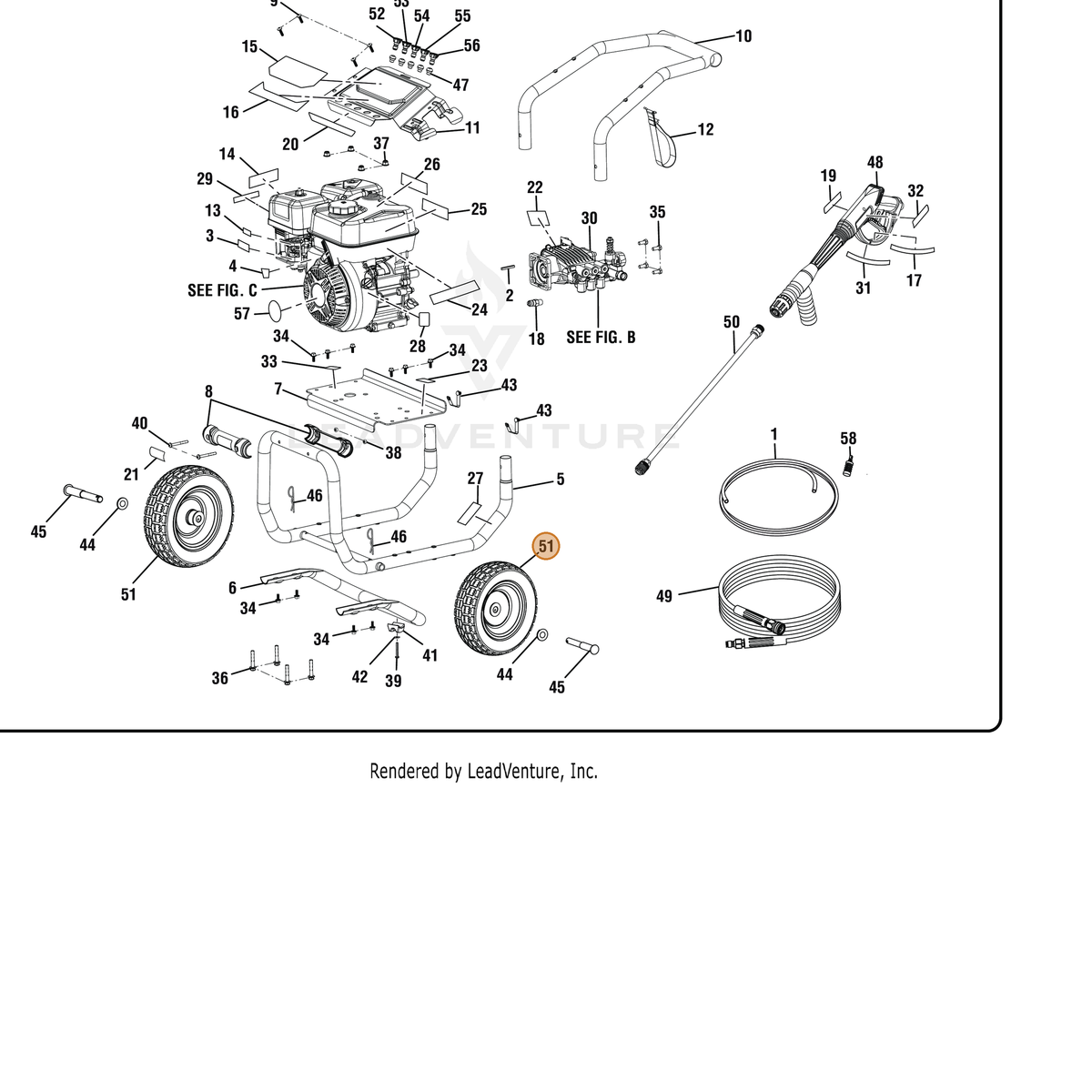 ECHO part YH478000050 — IPL diagram snippet (6x zoom, amber highlight)