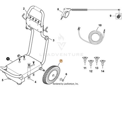 ECHO part YH478000100 — IPL diagram snippet (6x zoom, amber highlight)