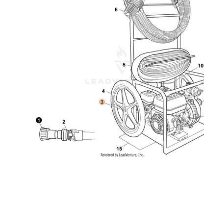 ECHO part YH478000120 — IPL diagram snippet (6x zoom, amber highlight)