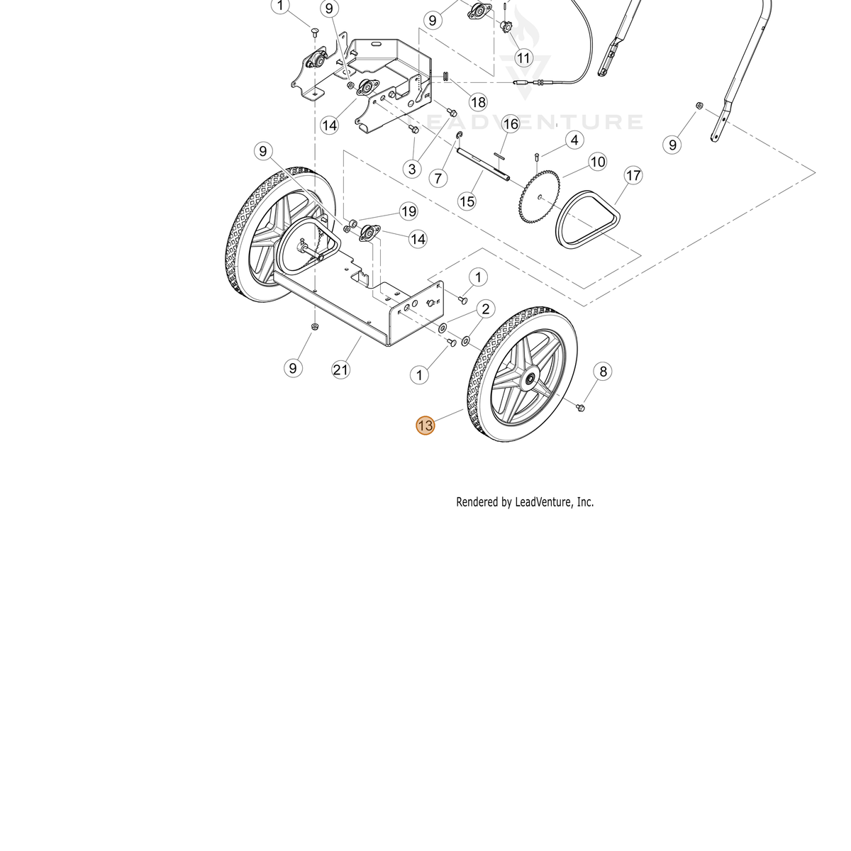 ECHO part YH478000130 — IPL diagram snippet (6x zoom, amber highlight)