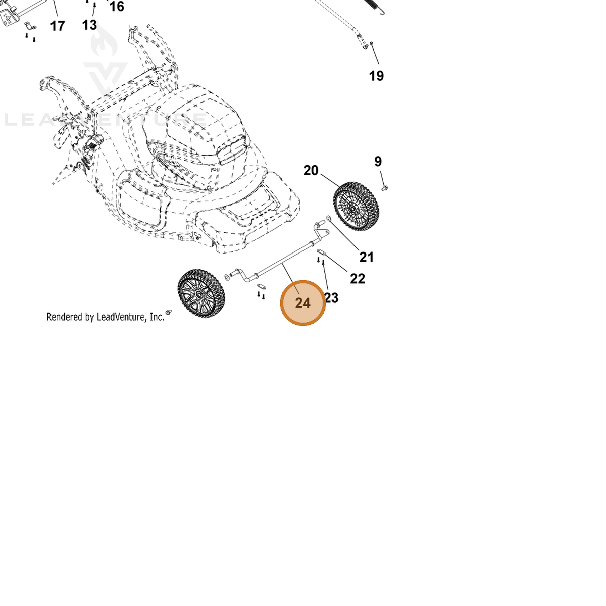 ECHO part YH478000220 — IPL diagram snippet (6x zoom, amber highlight)