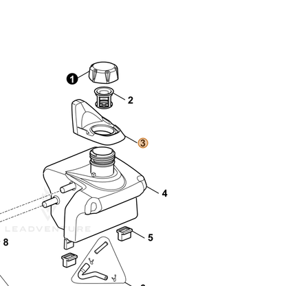 ECHO part YH479000140 — IPL diagram snippet (6x zoom, amber highlight)