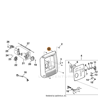 ECHO part YH479000160 — IPL diagram snippet (6x zoom, amber highlight)