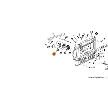 ECHO part YH479000170 — IPL diagram snippet (6x zoom, amber highlight)