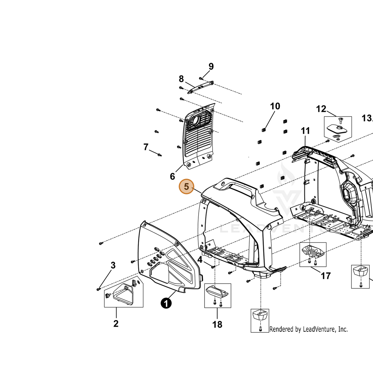 ECHO part YH479000200 — IPL diagram snippet (6x zoom, amber highlight)