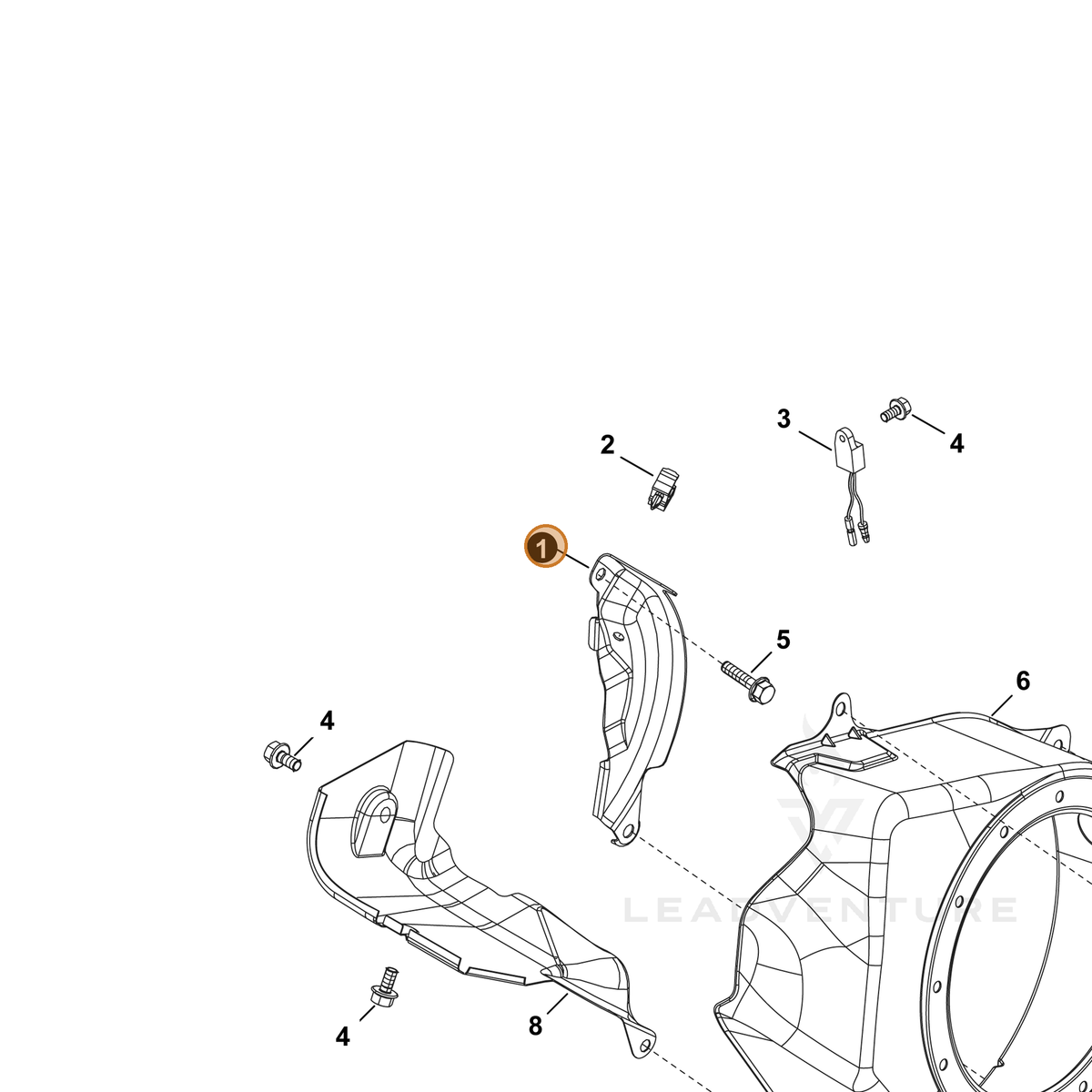 ECHO part YH479000280 — IPL diagram snippet (6x zoom, amber highlight)