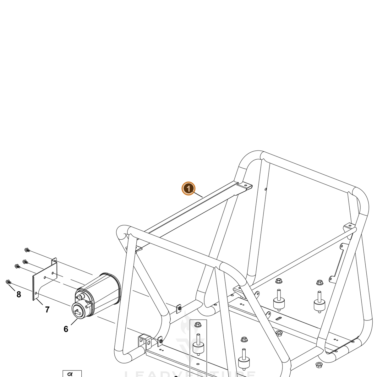 ECHO part YH479000310 — IPL diagram snippet (6x zoom, amber highlight)