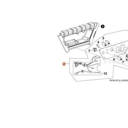 ECHO part YH479000320 — IPL diagram snippet (6x zoom, amber highlight)