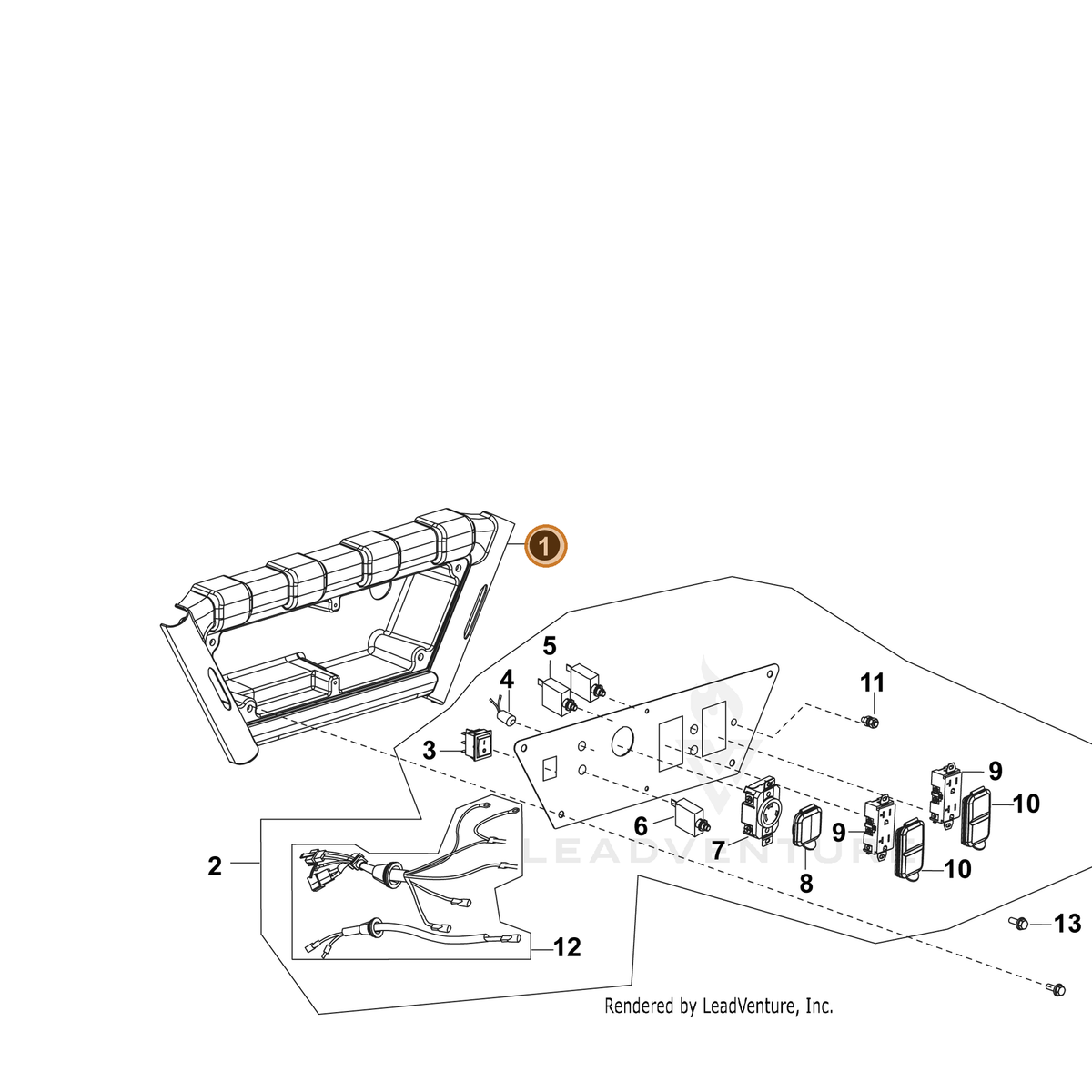 ECHO part YH479000330 — IPL diagram snippet (6x zoom, amber highlight)