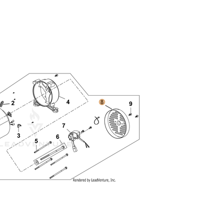 ECHO part YH479000360 — IPL diagram snippet (6x zoom, amber highlight)