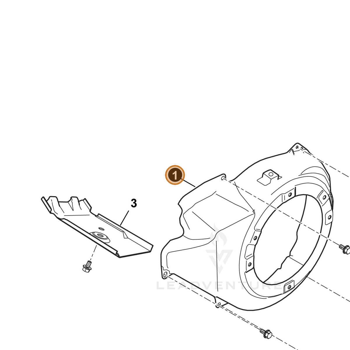 ECHO part YH479000370 — IPL diagram snippet (6x zoom, amber highlight)