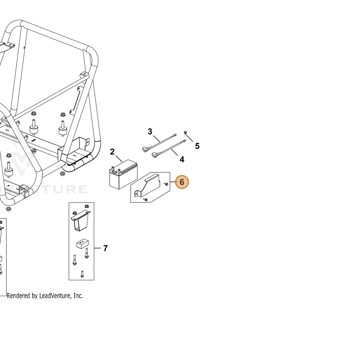 ECHO part YH479000430 — IPL diagram snippet (6x zoom, amber highlight)