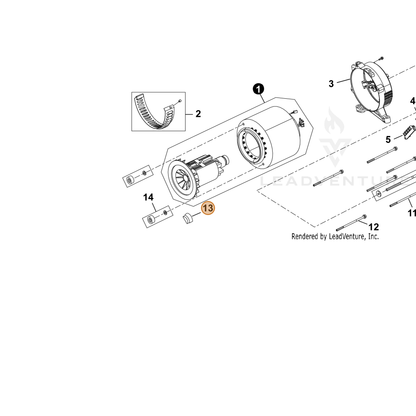 ECHO part YH479000470 — IPL diagram snippet (6x zoom, amber highlight)