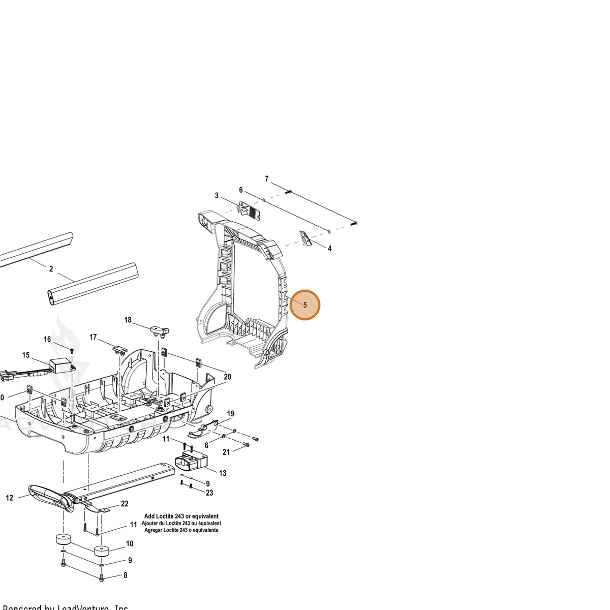 ECHO part YH479000560 — IPL diagram snippet (6x zoom, amber highlight)