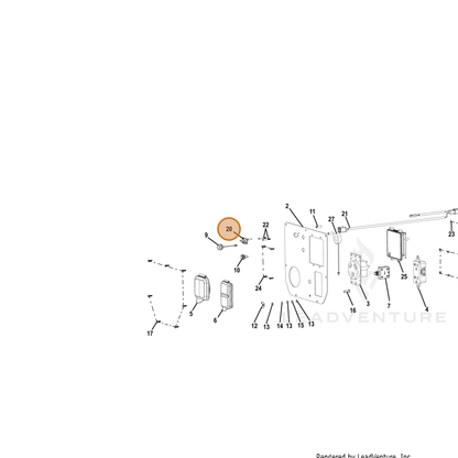 ECHO part YH479000620 — IPL diagram snippet (6x zoom, amber highlight)