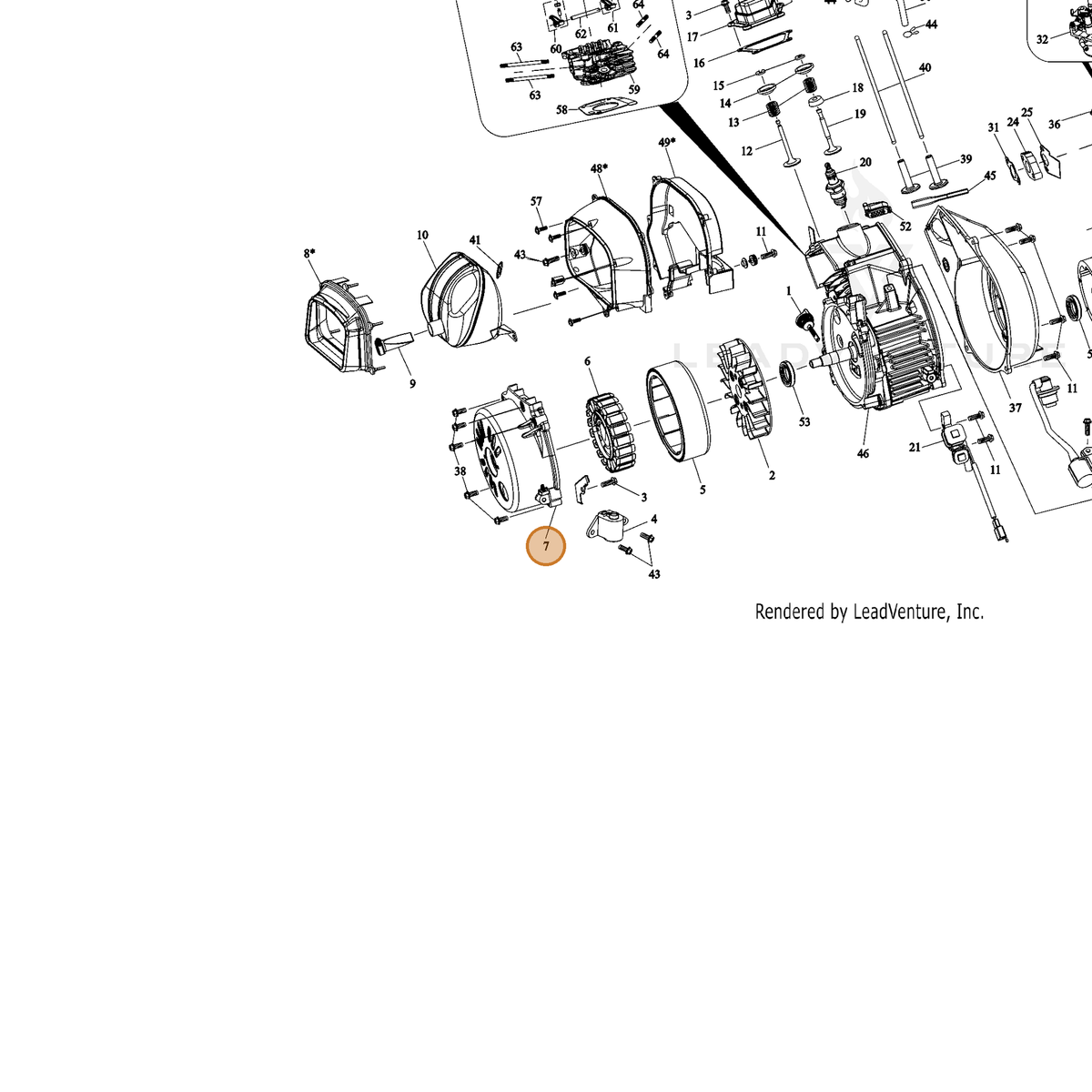 ECHO part YH479000670 — IPL diagram snippet (6x zoom, amber highlight)