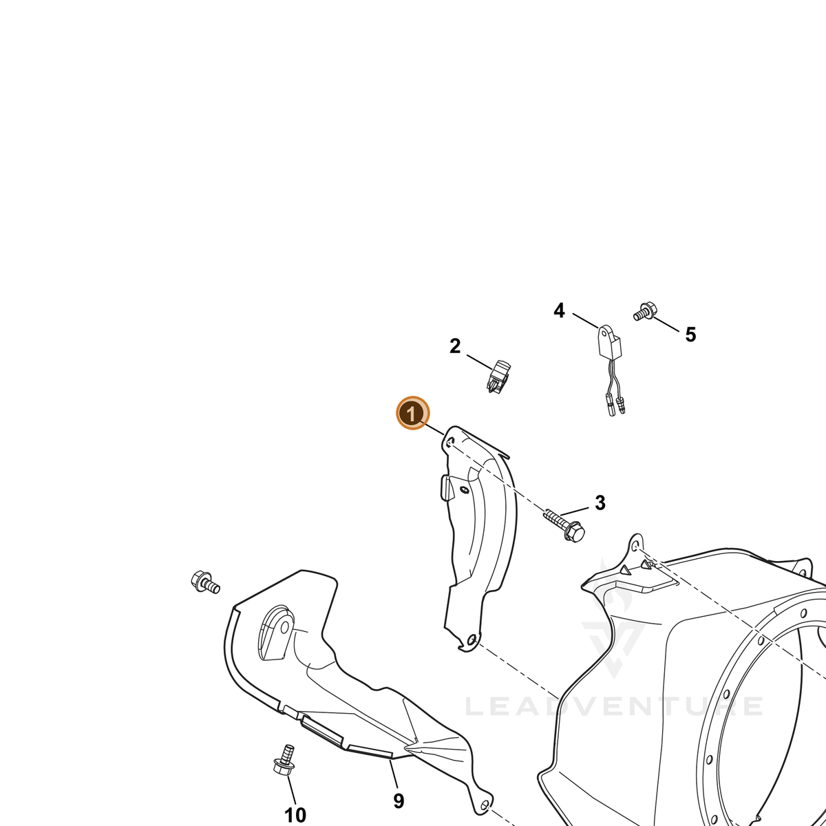 ECHO part YH479000700 — IPL diagram snippet (6x zoom, amber highlight)