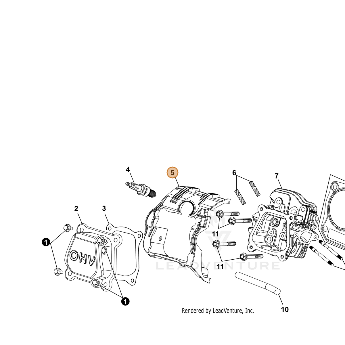 ECHO part YH479000770 — IPL diagram snippet (6x zoom, amber highlight)