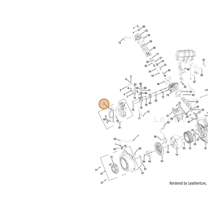 ECHO part YH479000780 — IPL diagram snippet (6x zoom, amber highlight)