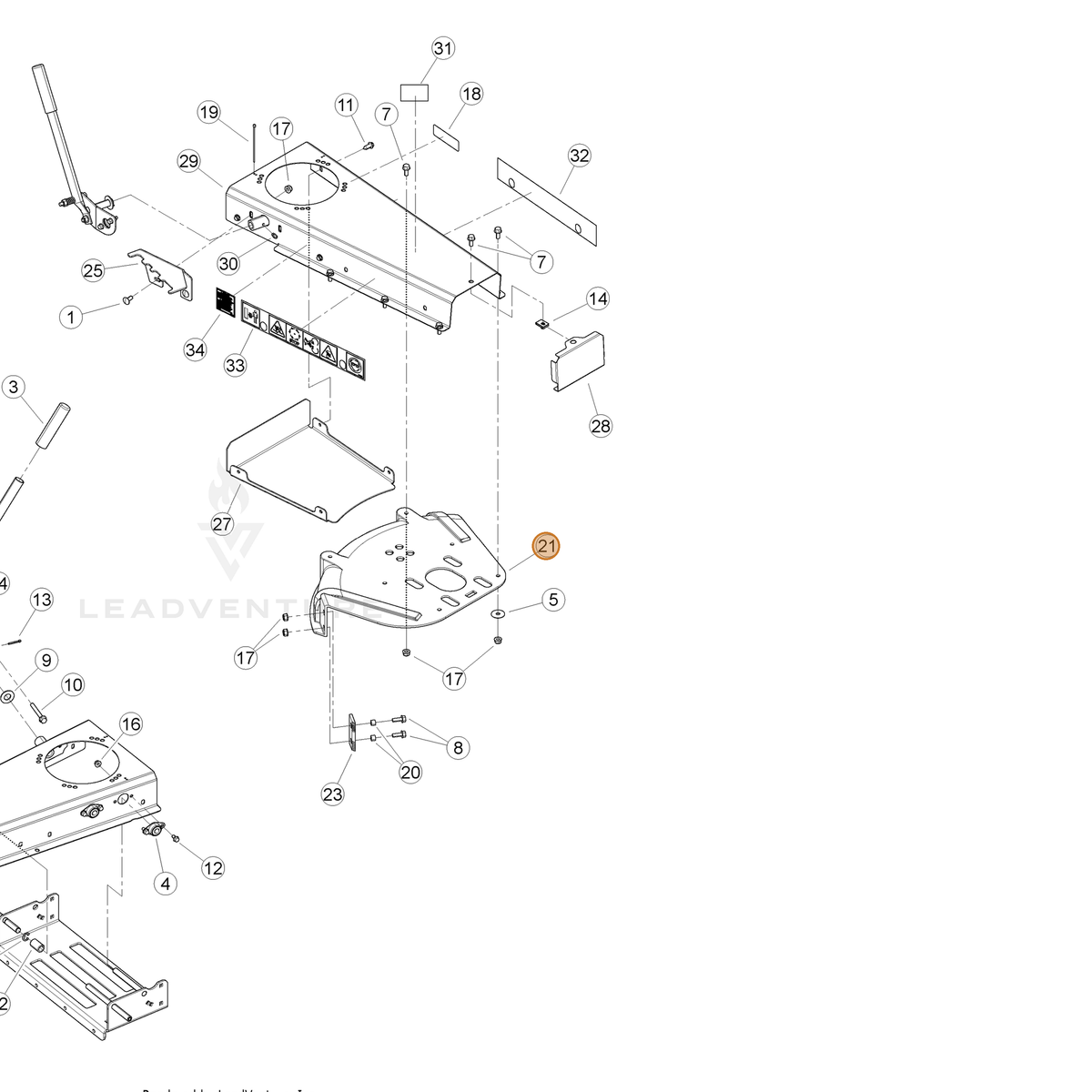 ECHO part YH479000870 — IPL diagram snippet (6x zoom, amber highlight)