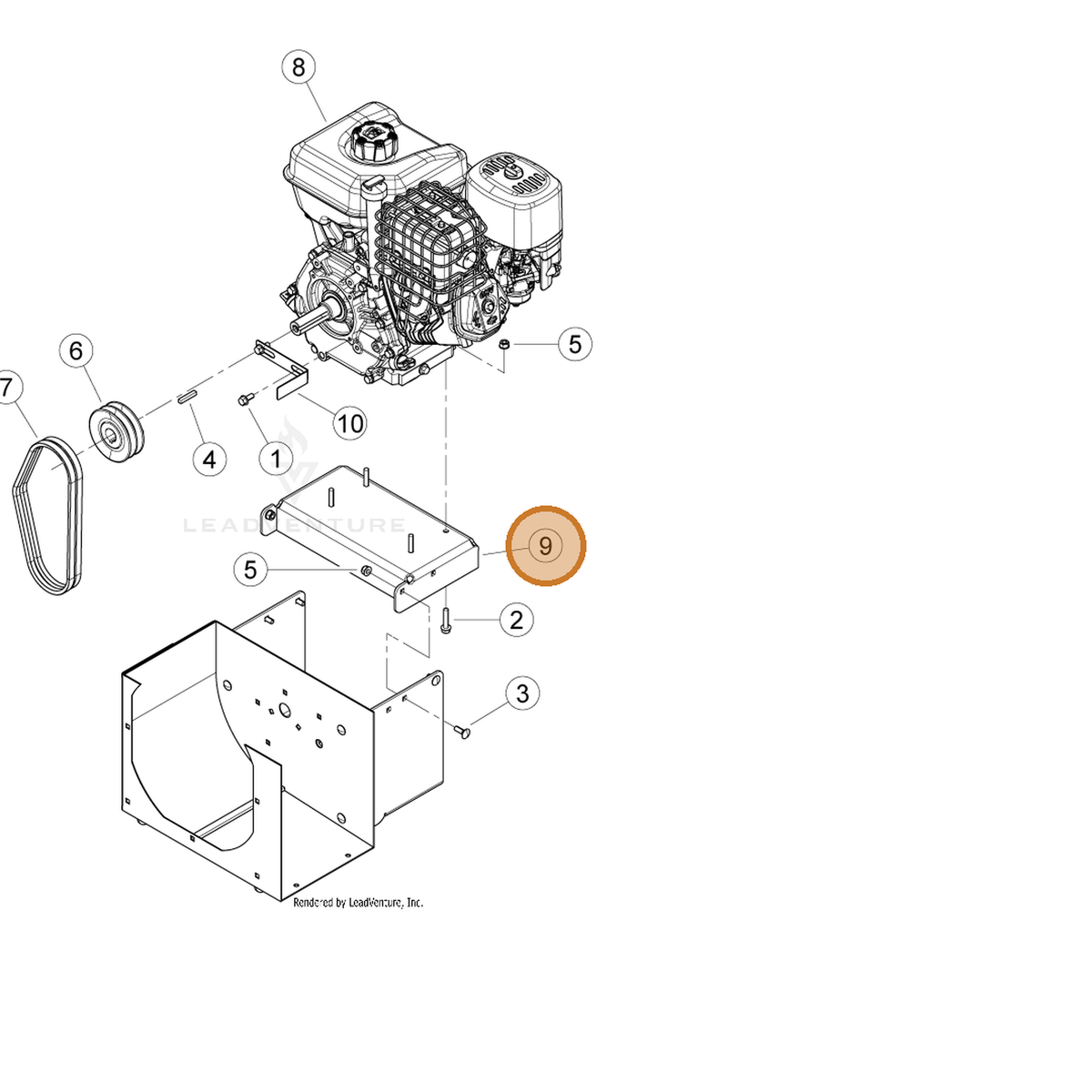ECHO part YH479000890 — IPL diagram snippet (6x zoom, amber highlight)
