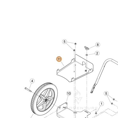 ECHO part YH479000990 — IPL diagram snippet (6x zoom, amber highlight)