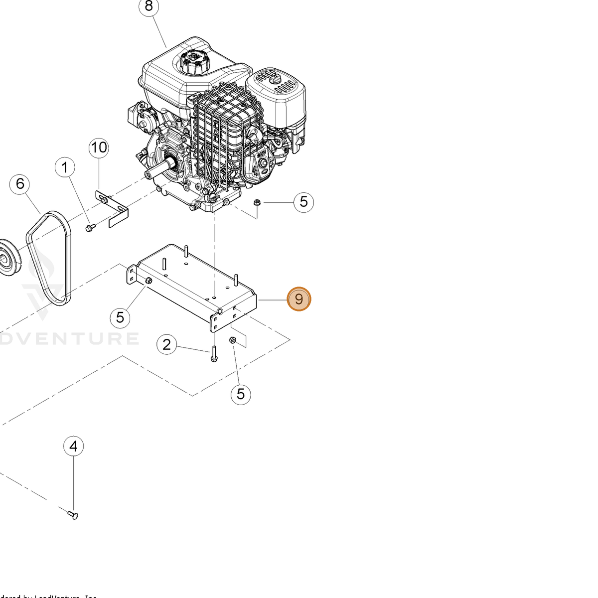 ECHO part YH479001000 — IPL diagram snippet (6x zoom, amber highlight)