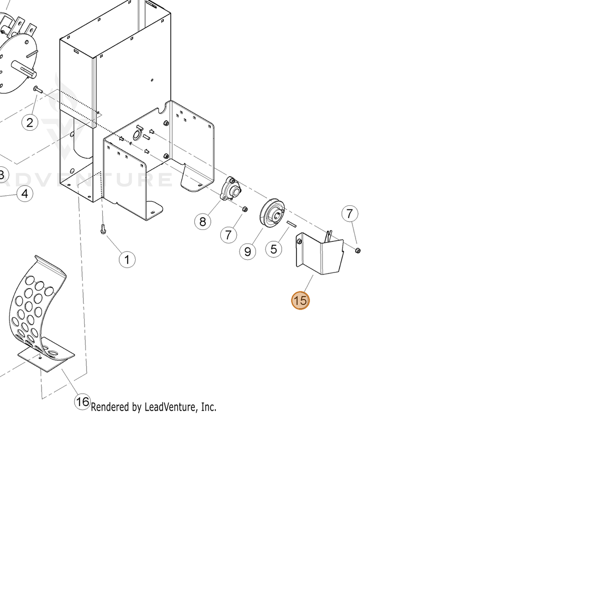 ECHO part YH479001030 — IPL diagram snippet (6x zoom, amber highlight)