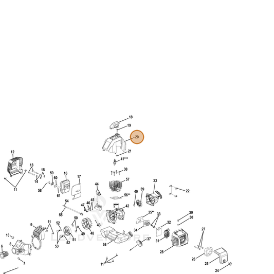 Echo part YH479001060 — IPL diagram snippet (6x zoom, amber highlight)