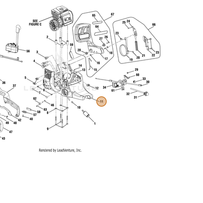 Echo part YH479001080 — IPL diagram snippet (6x zoom, amber highlight)