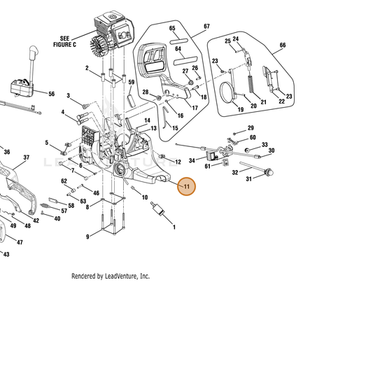 Echo part YH479001080 — IPL diagram snippet (6x zoom, amber highlight)