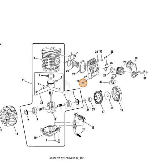 Echo part YH479001130 — IPL diagram snippet (6x zoom, amber highlight)