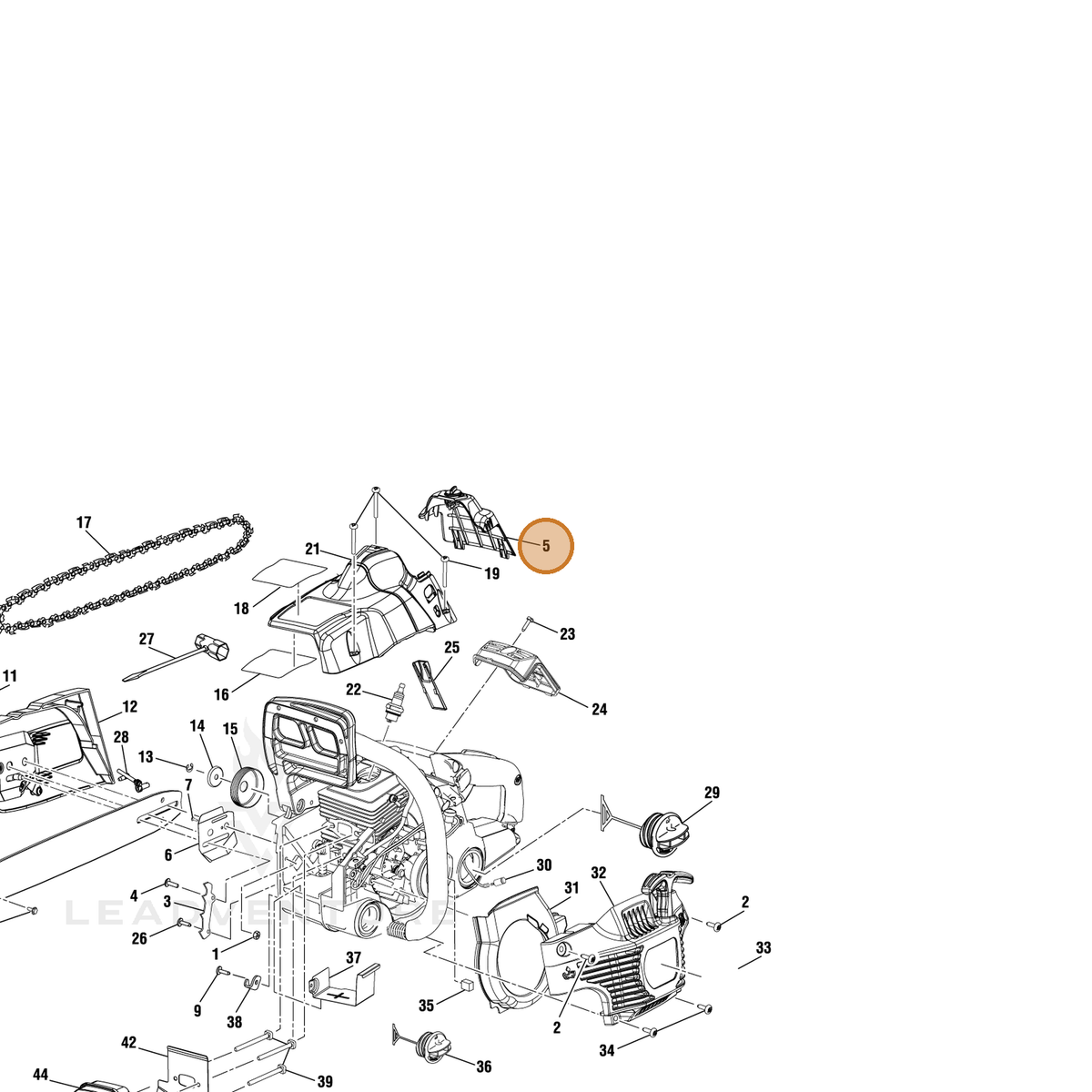 Echo part YH479001140 — IPL diagram snippet (6x zoom, amber highlight)