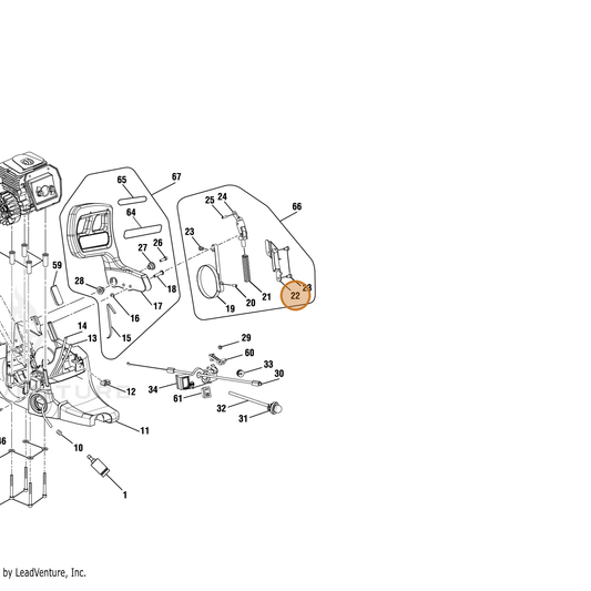Echo part YH479001170 — IPL diagram snippet (6x zoom, amber highlight)