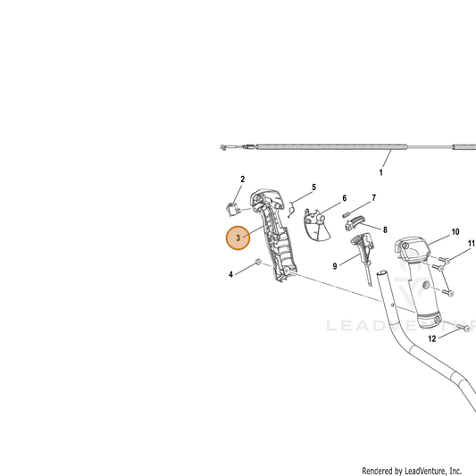 Echo part YH479001190 — IPL diagram snippet (6x zoom, amber highlight)
