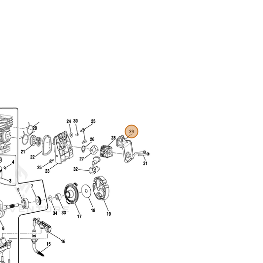 Echo part YH479001220 — IPL diagram snippet (6x zoom, amber highlight)