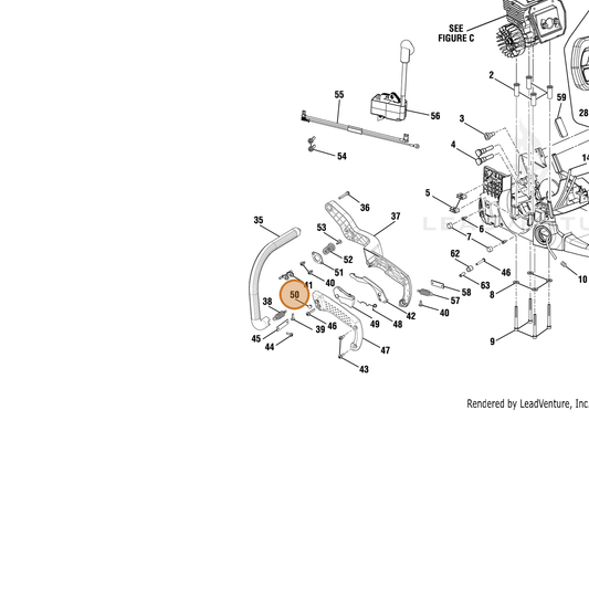 Echo part YH479001230 — IPL diagram snippet (6x zoom, amber highlight)