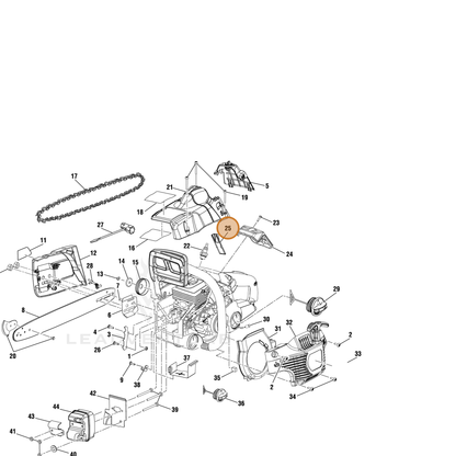Echo part YH479001250 — IPL diagram snippet (6x zoom, amber highlight)