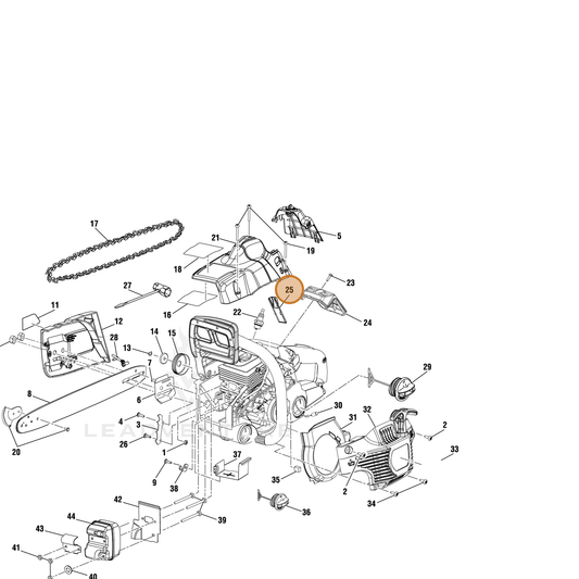 Echo part YH479001250 — IPL diagram snippet (6x zoom, amber highlight)