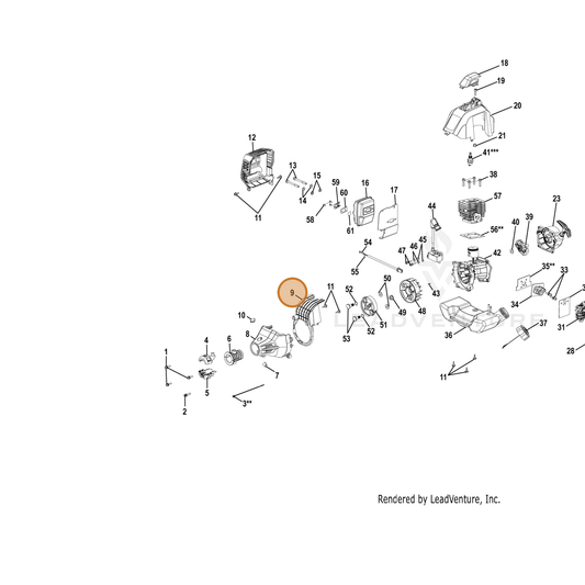 Echo part YH479001280 — IPL diagram snippet (6x zoom, amber highlight)