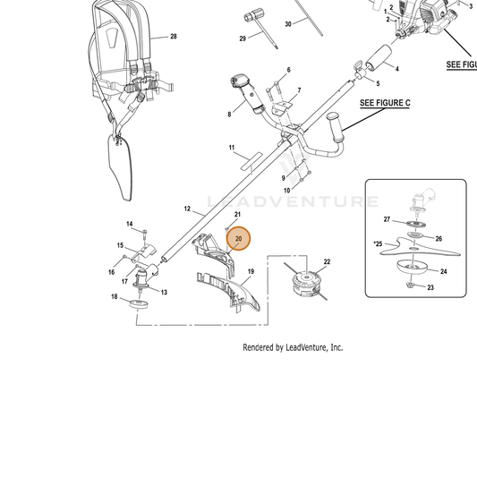 Echo part YH479001290 — IPL diagram snippet (6x zoom, amber highlight)