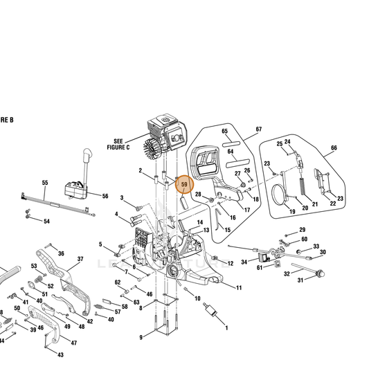 Echo part YH479001330 — IPL diagram snippet (6x zoom, amber highlight)