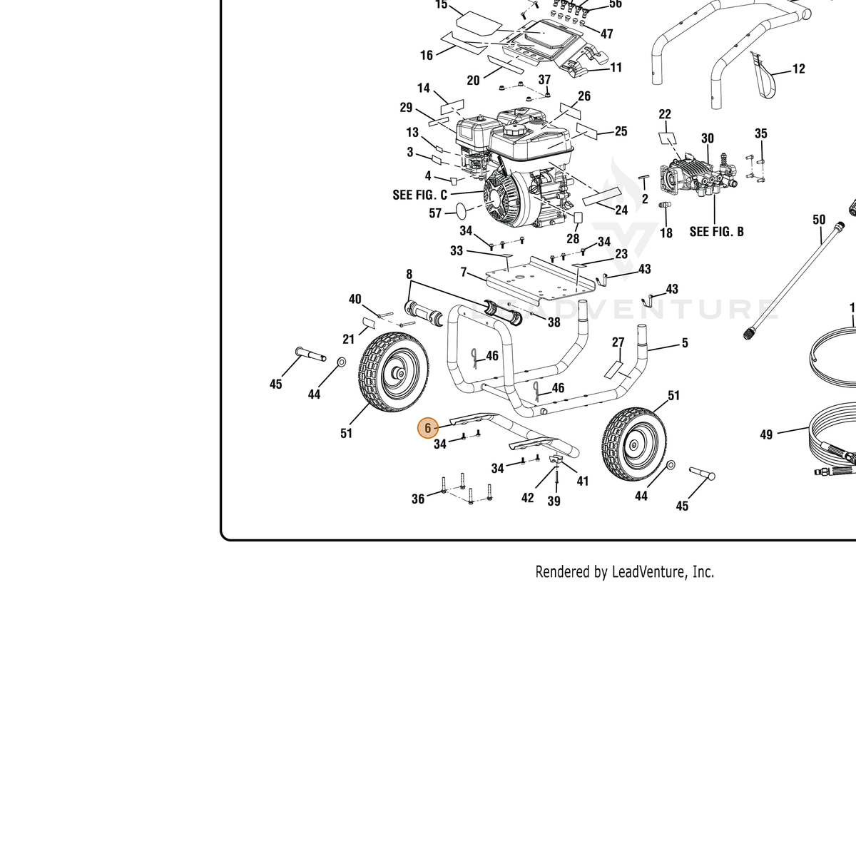 ECHO part YH479001390 — IPL diagram snippet (6x zoom, amber highlight)
