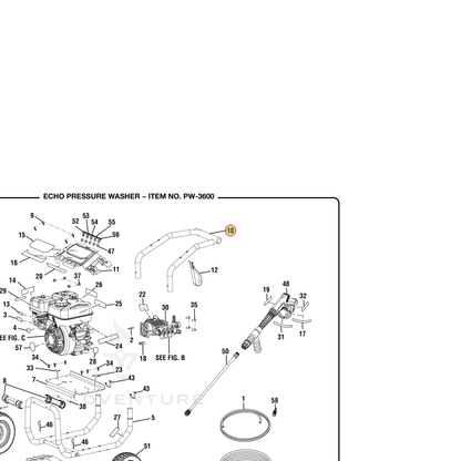 ECHO part YH479001400 — IPL diagram snippet (6x zoom, amber highlight)