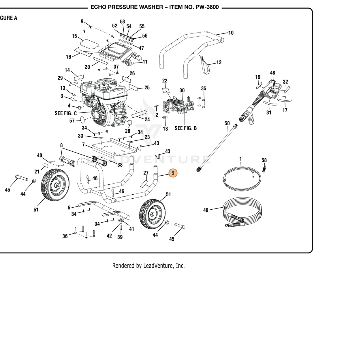 ECHO part YH479001410 — IPL diagram snippet (6x zoom, amber highlight)