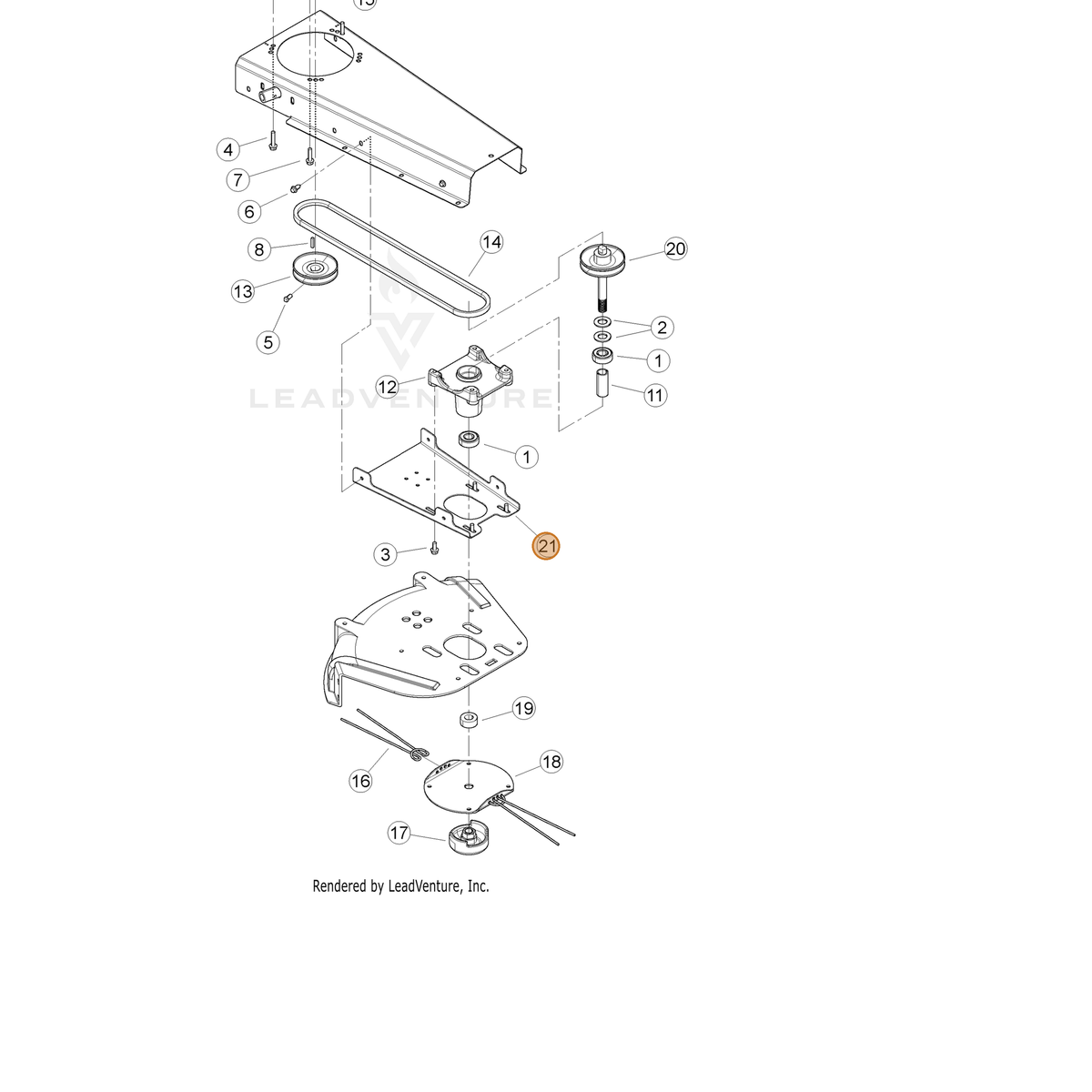 ECHO part YH479001420 — IPL diagram snippet (6x zoom, amber highlight)