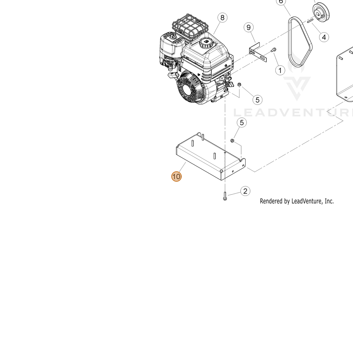 ECHO part YH479001430 — IPL diagram snippet (6x zoom, amber highlight)