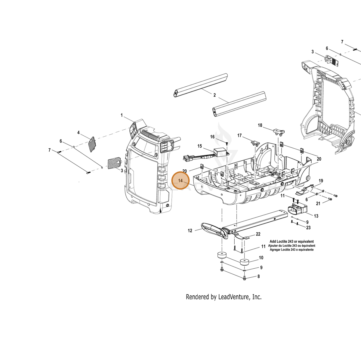 ECHO part YH479001451 — IPL diagram snippet (6x zoom, amber highlight)