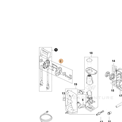 ECHO part YH479001500 — IPL diagram snippet (6x zoom, amber highlight)