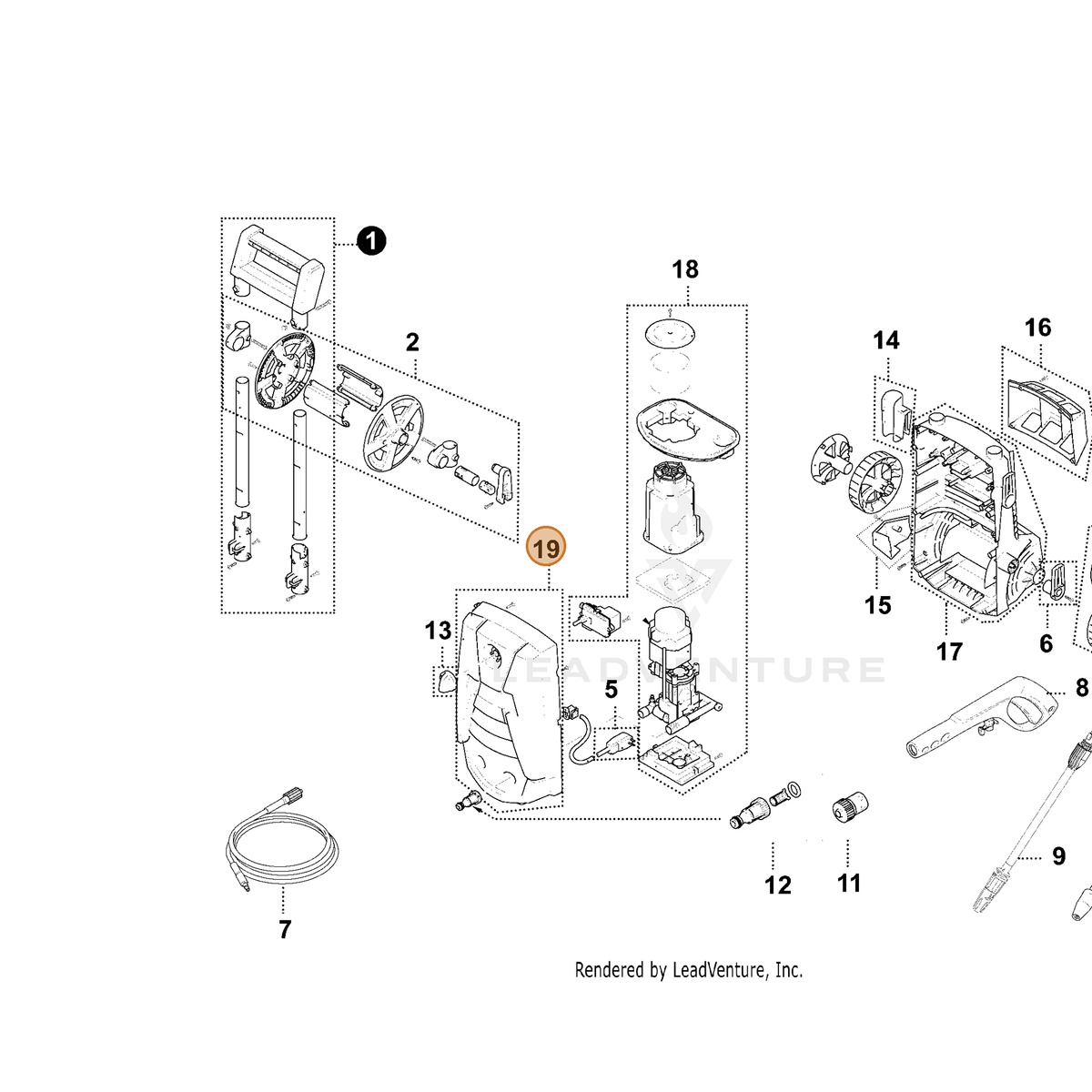 ECHO part YH479001540 — IPL diagram snippet (6x zoom, amber highlight)